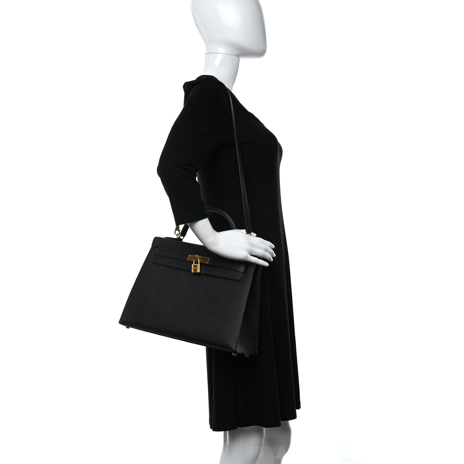 Hermes Epsom Kelly Sellier 32 Black 2 of 11