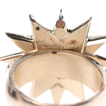 Chanel Crystal Pearl Star CC Ring 6.25 Gold 5 of 8