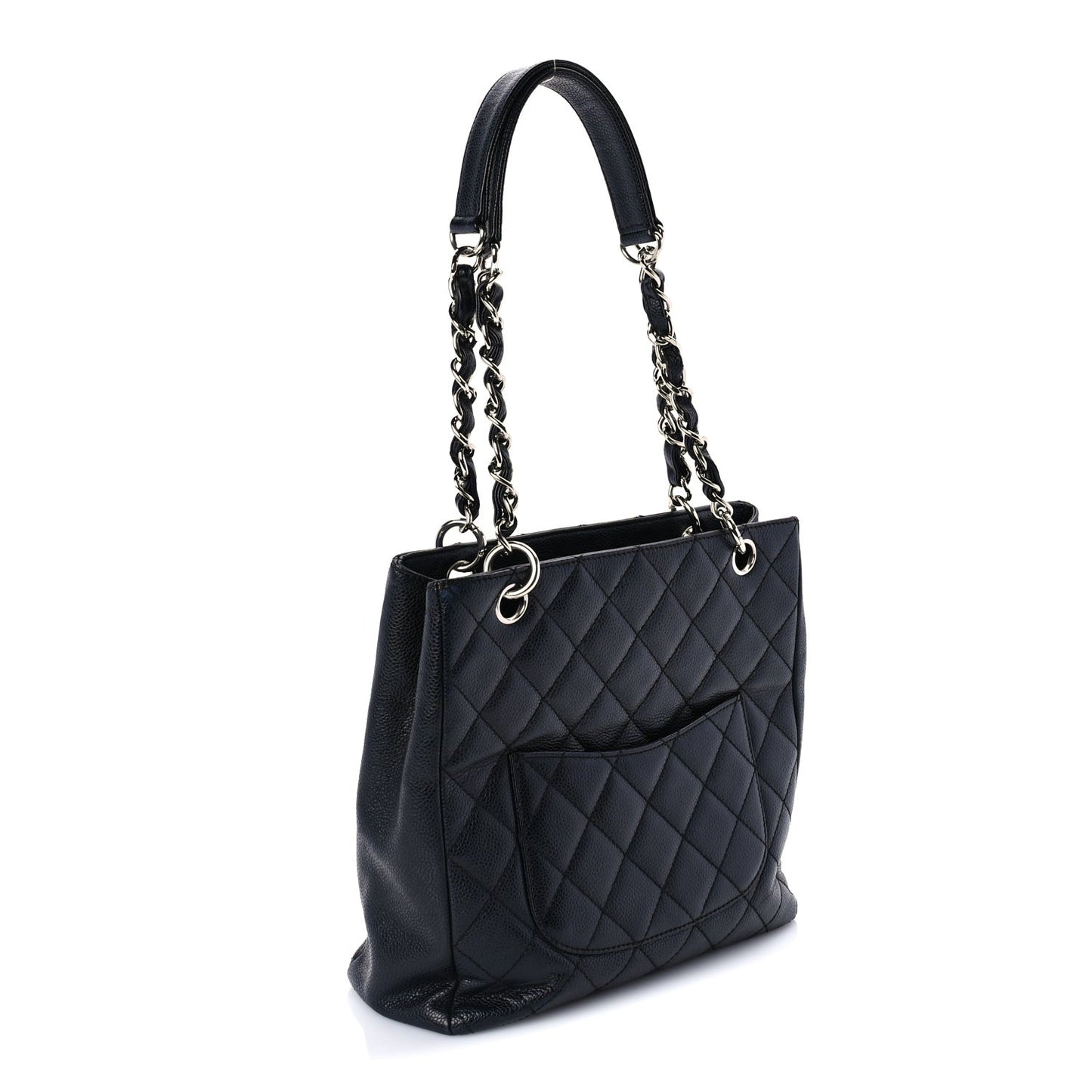 Caviar Quilted Petit Shopping Tote PST Black