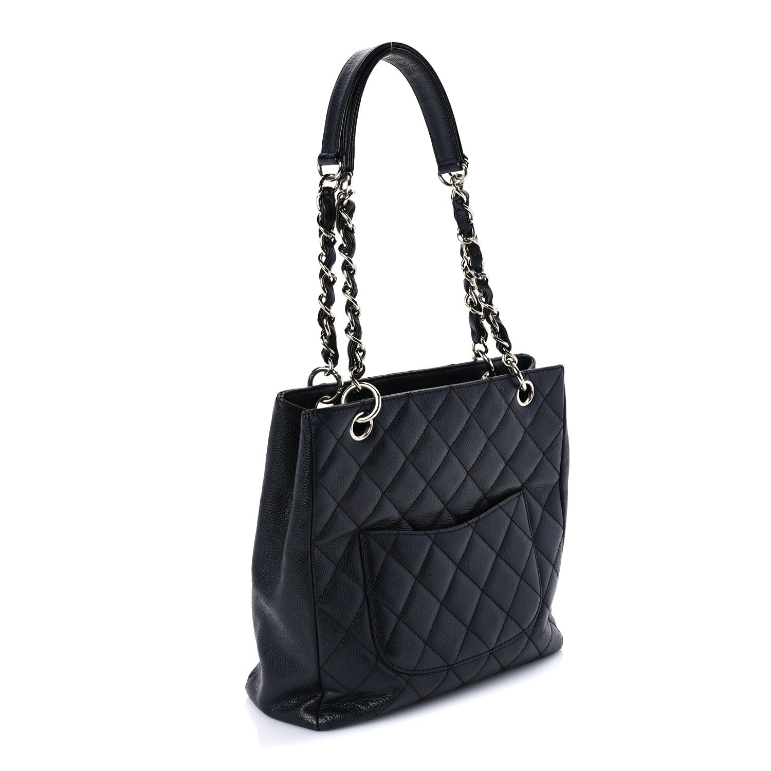 Chanel Caviar Quilted Petit Shopping Tote PST Black 2 of 9