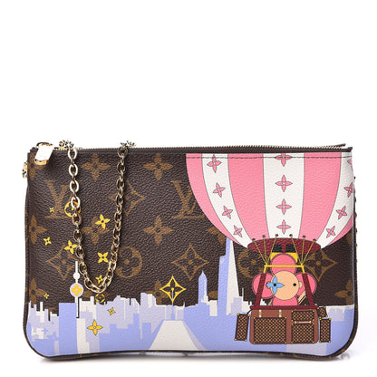 Louis Vuitton Monogram 2019 Christmas Animation Double Zip Pochette 1 of 11