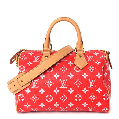 Louis Vuitton Soft Calfskin Monogram Speedy P9 Bandouliere 25 Red 1 of 8