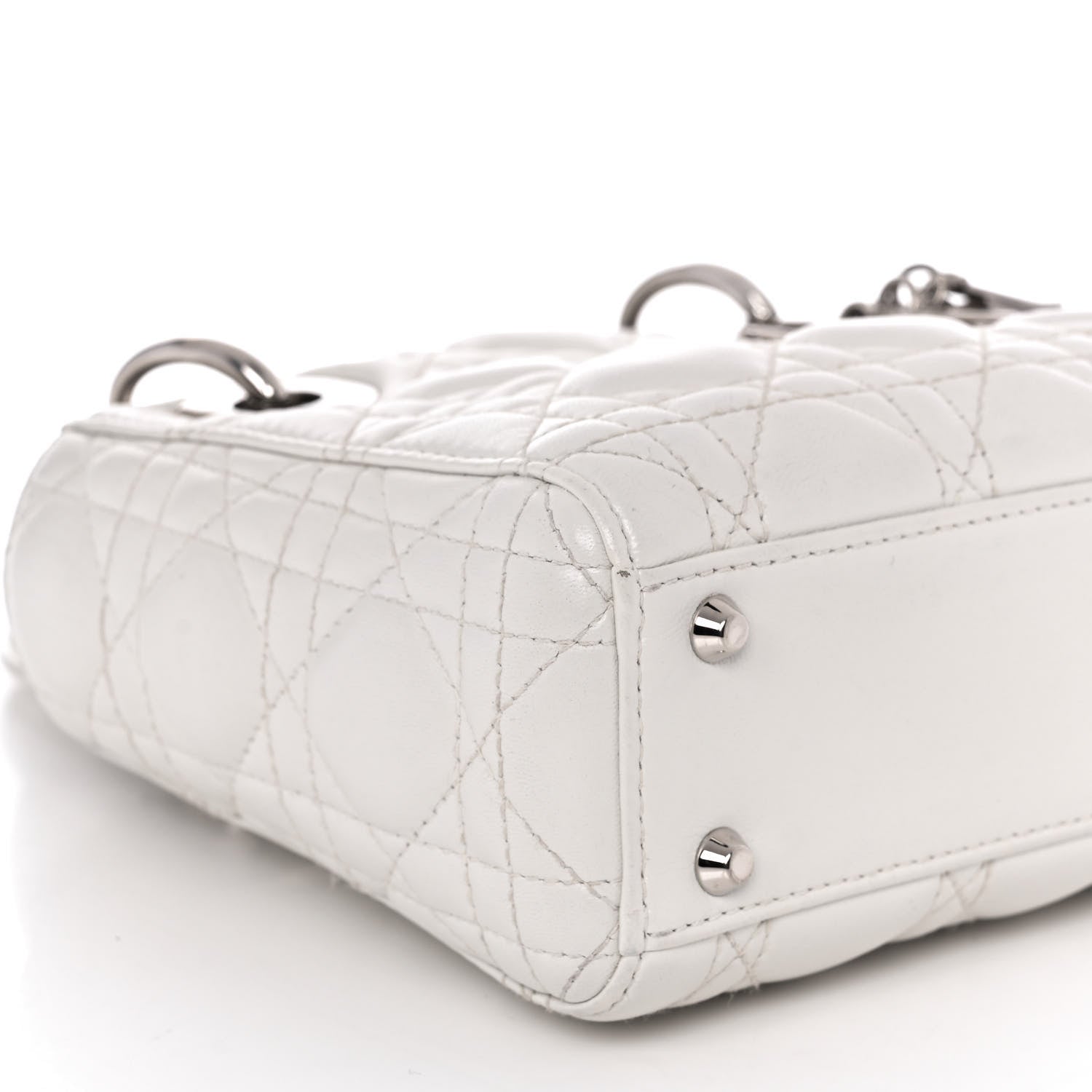 Christian Dior Lambskin Cannage Mini Lady Dior White 10 of 14