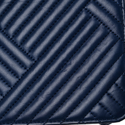 Chanel Lambskin Quilted CC Crossing Wallet On Chain WOC Blue 22 of 23
