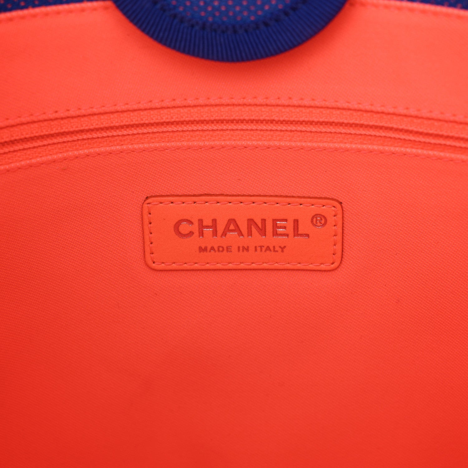 Chanel Mixed Fibers Mini Deauville Tote Blue Orange 6 of 7