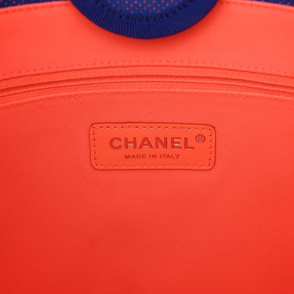 Chanel Mixed Fibers Mini Deauville Tote Blue Orange 6 of 7