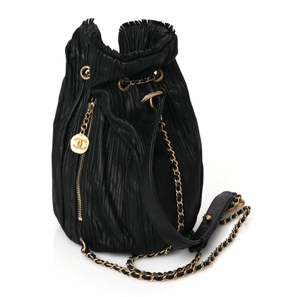 Chanel Iridescent Crumpled Calfskin Small Coco Pleats Backpack Black 2 of 9