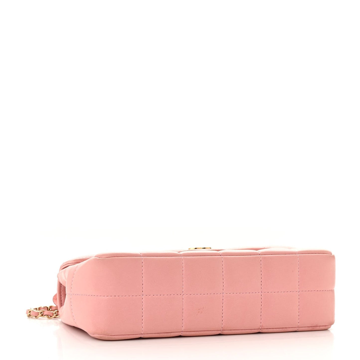 Lambskin Quilted Mini Chocolate Bar Camellia Flap Pink