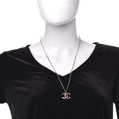 Chanel Crystal Baguette CC Necklace Gold Multicolor 2 of 5