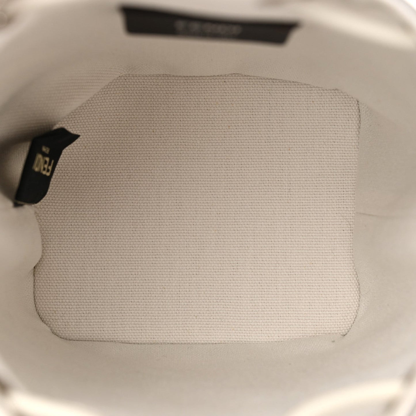 Canvas Nappa F is FF Embroidered Mini Mon Tresor Bucket Bag White Black
