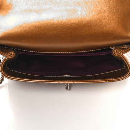 Chanel Metallic Calfskin Chevron Quilted Mini Coco Handle Flap Gold 7 of 12