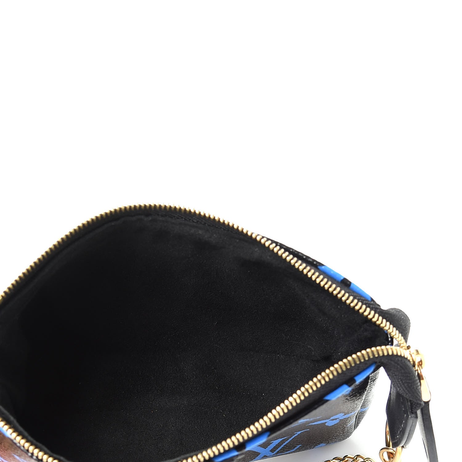 Louis Vuitton Colored Monogram Mini Pochette Accessories Blue Black 5 of 10