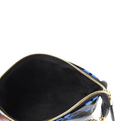 Louis Vuitton Colored Monogram Mini Pochette Accessories Blue Black 5 of 10