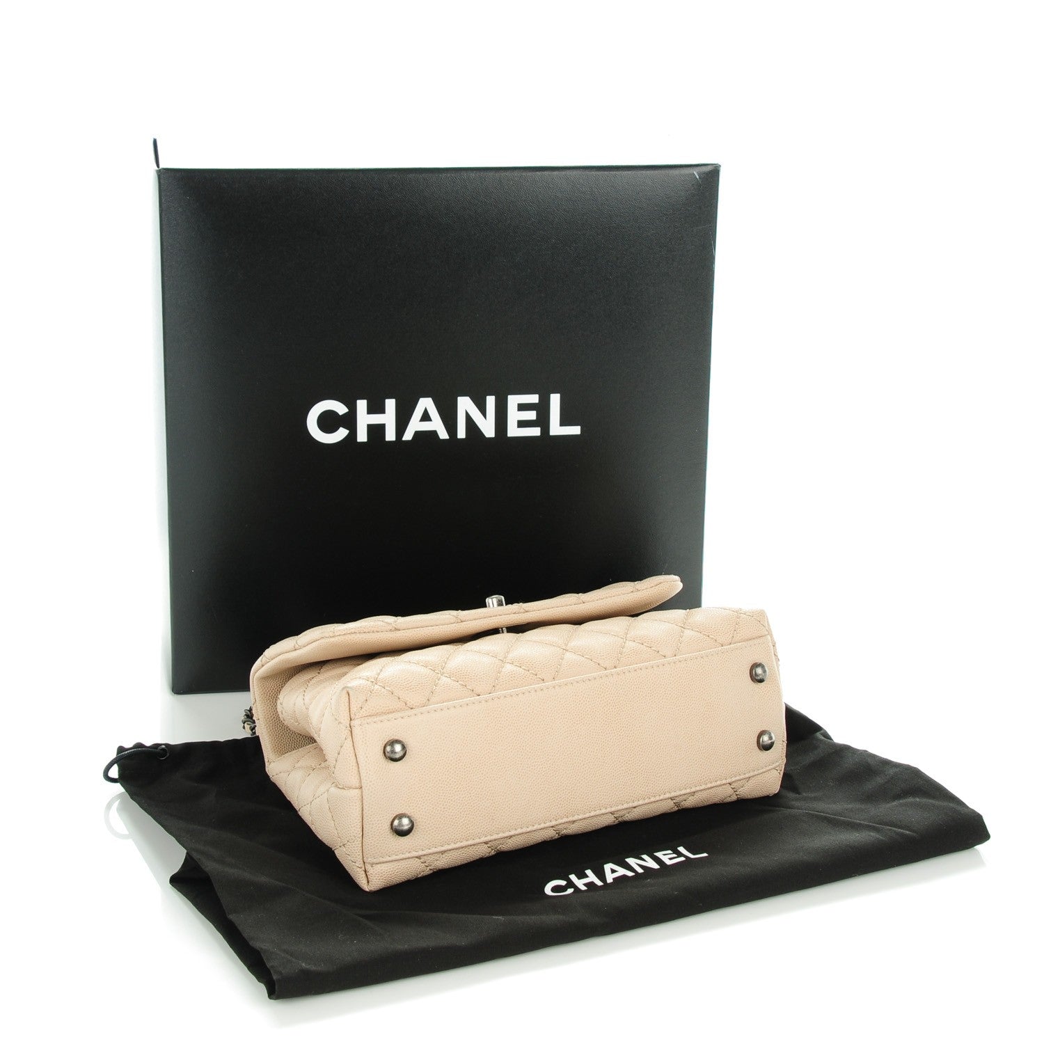 Chanel Caviar Quilted Mini Coco Handle Flap Light Beige 4 of 8