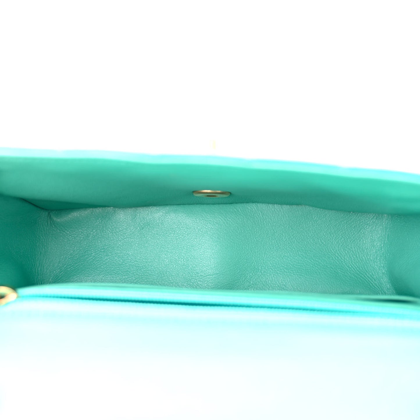 Lambskin Quilted Mini Rectangular Flap Green