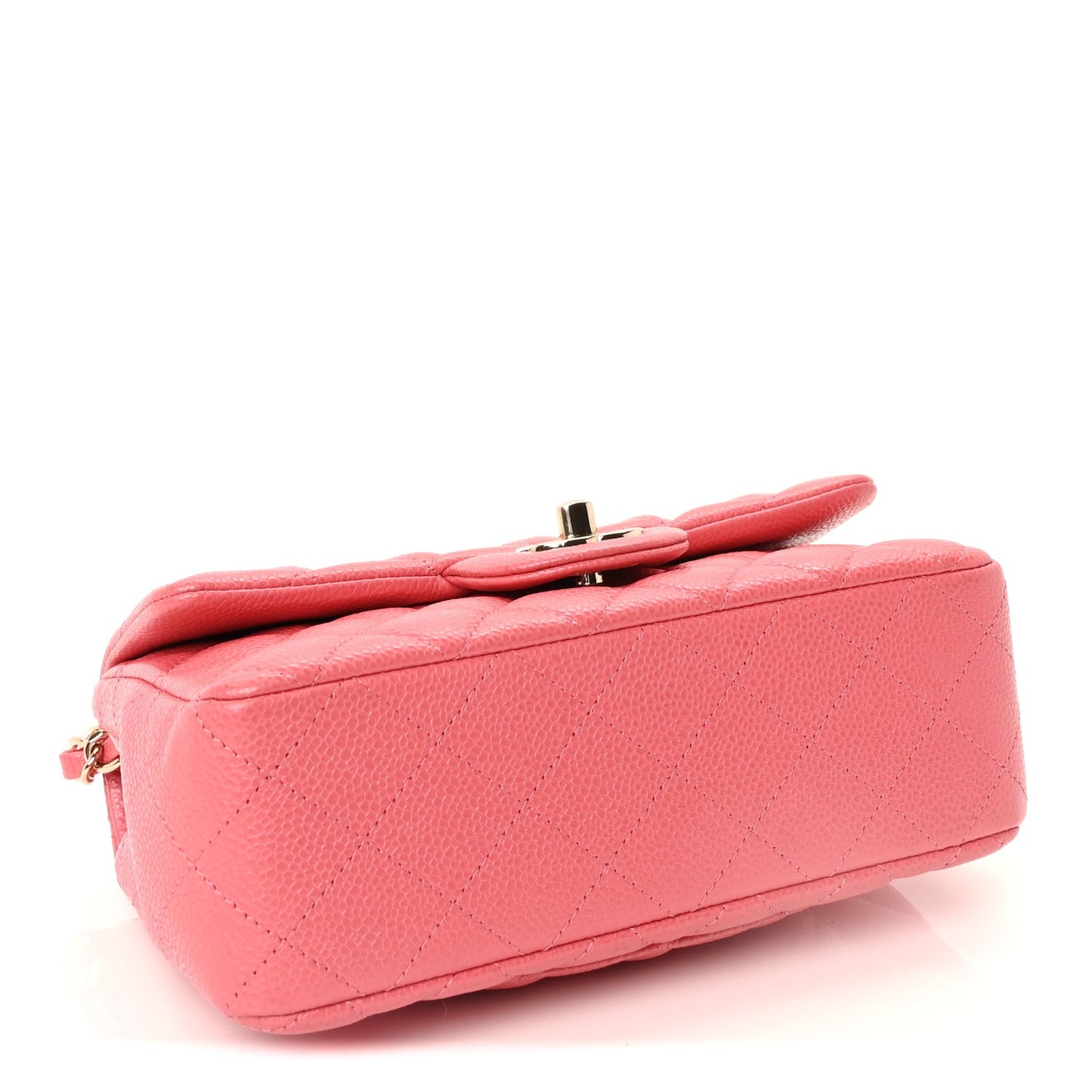 Caviar Quilted Mini Rectangular Flap Dark Pink