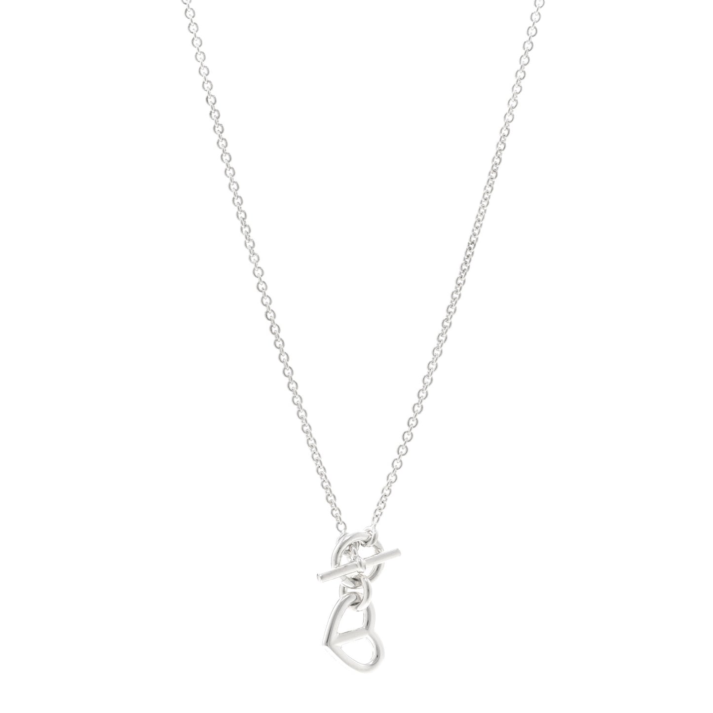 Sterling Silver Chaine D'Ancre Heart Toggle Necklace