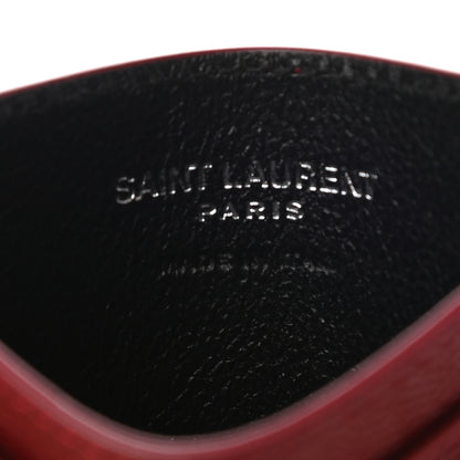 Saint Laurent Grain De Poudre Matelasse Chevron Monogram Credit Card Case Opyum Red 6 of 7