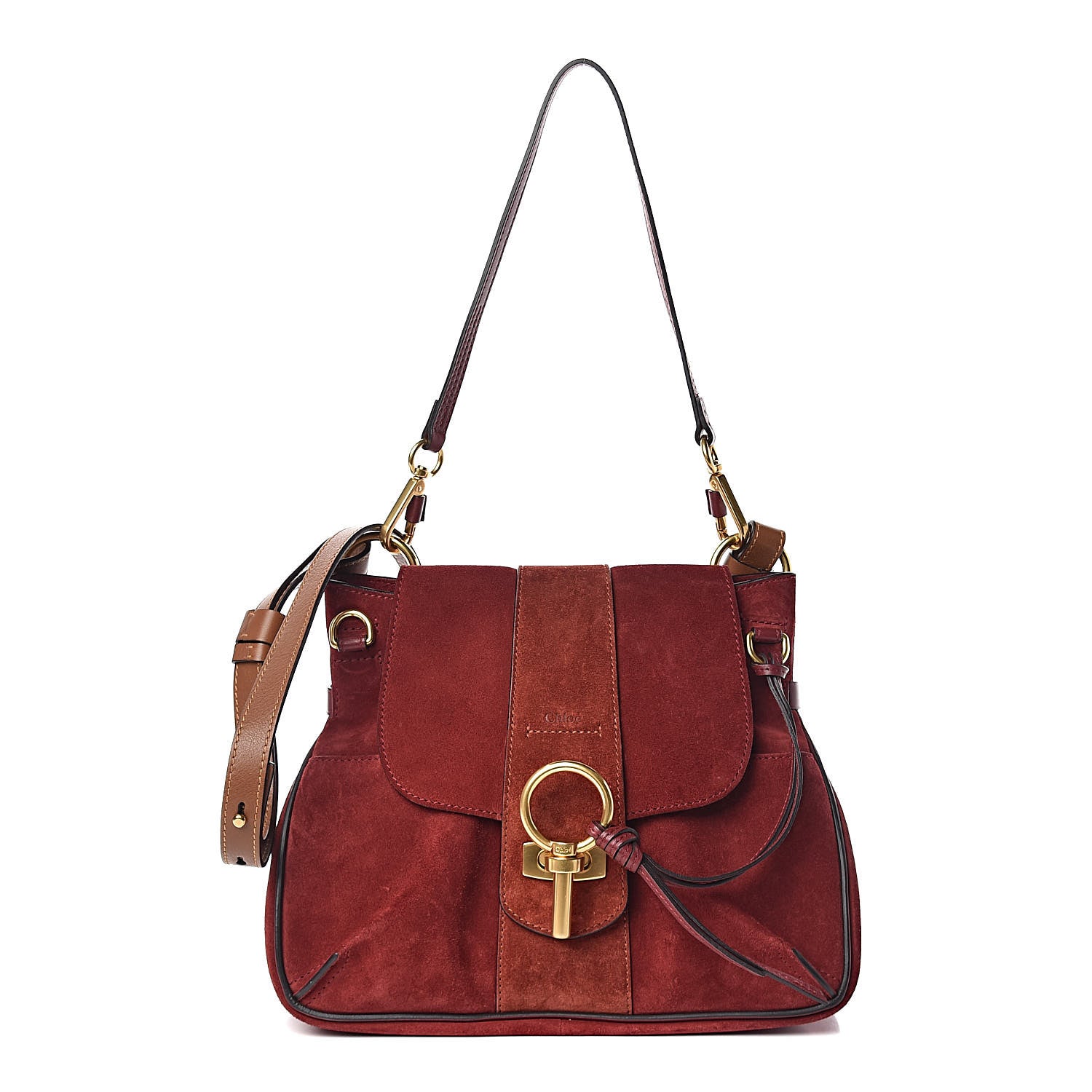 Chloe Suede Small Lexa Shoulder Bag Sienna Red 1 of 17
