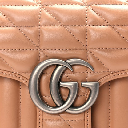 Gucci Calfskin Matelasse Aria Small GG Marmont Shoulder Bag Camelia 6 of 8
