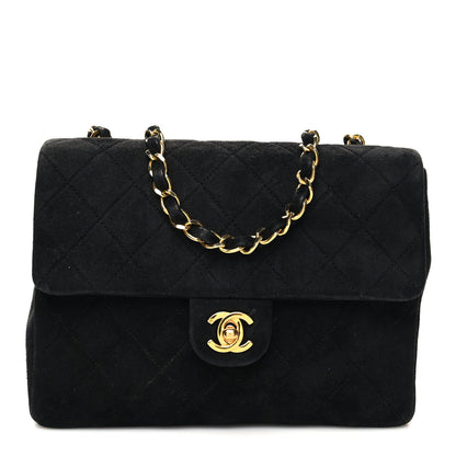Chanel Suede Quilted Mini Square Flap Black 1 of 10