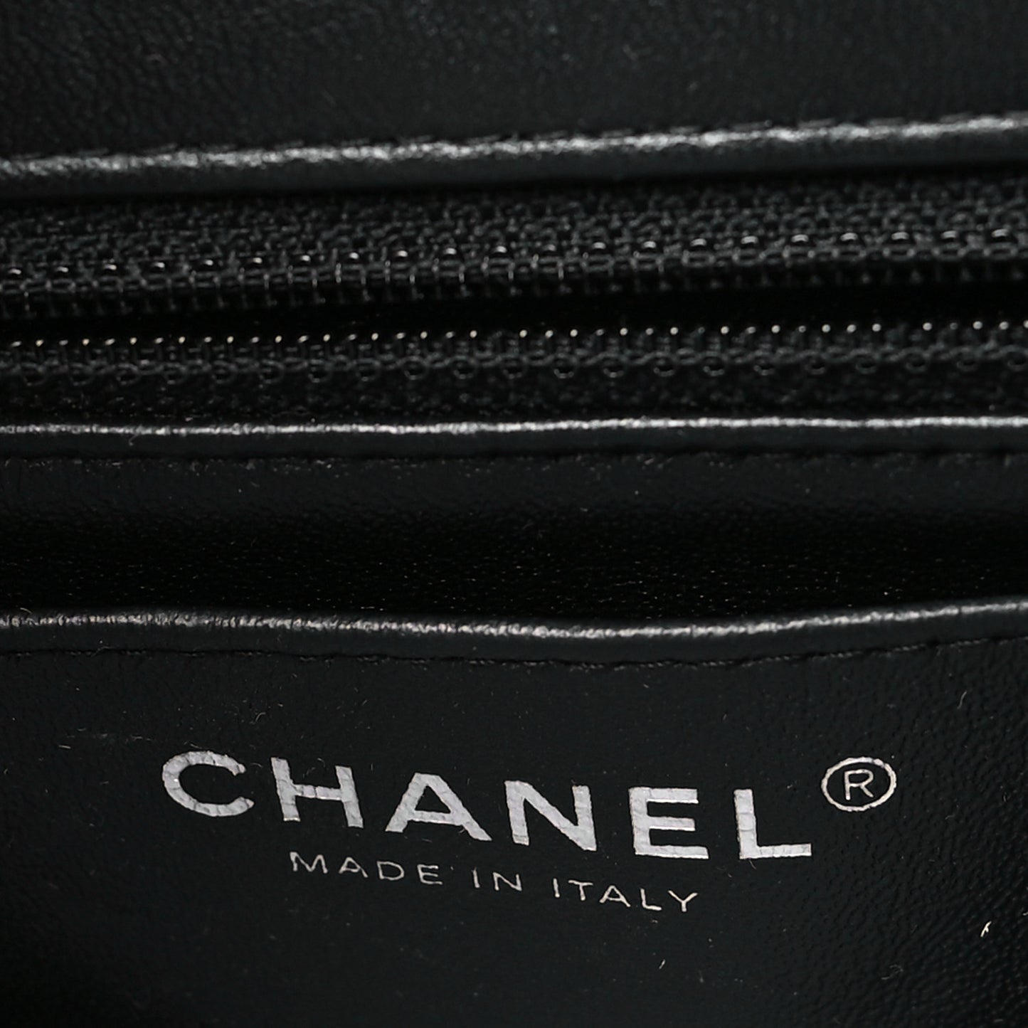 Lambskin Chevron Quilted Mini Rectangular Flap Black