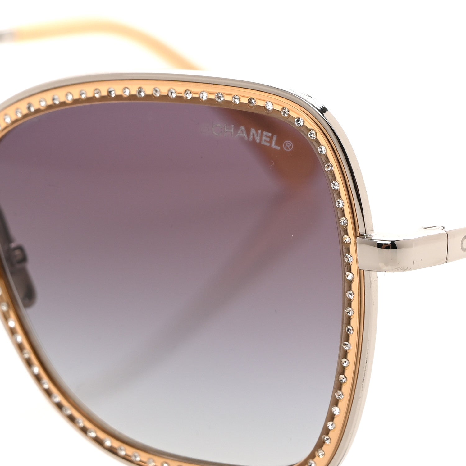 Chanel Square Frame Sequin Sunglasses 4277-B Gold Brown 7 of 8