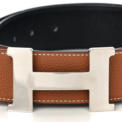 Hermes Box Togo 32mm H Belt 85 Black Gold 2 of 9