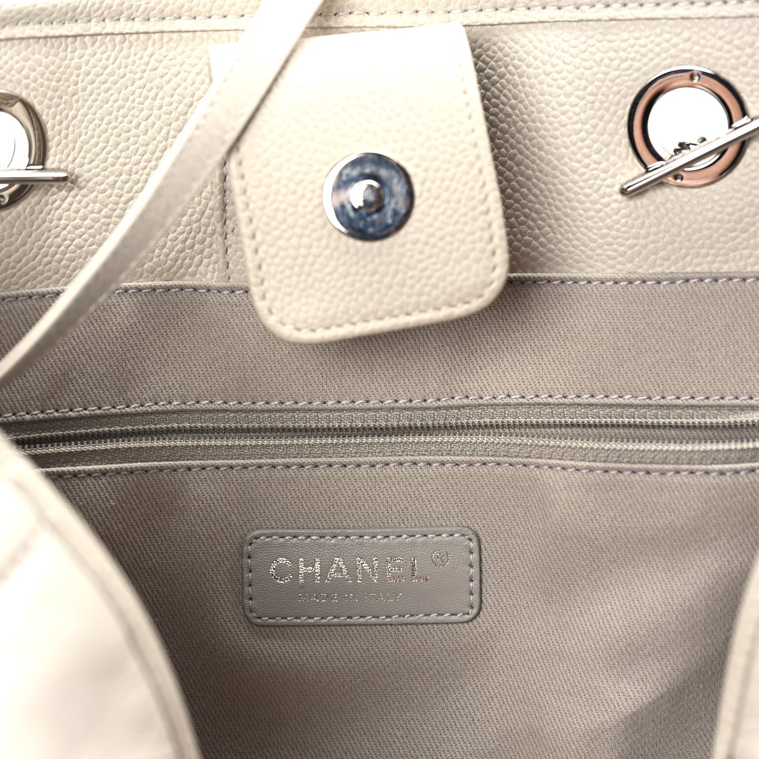 Chanel Glazed Calfskin Small Deauville Tote Ecru 5 of 9
