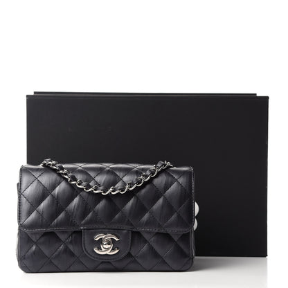 Chanel Iridescent Calfskin Quilted Mini Rectangular Flap Charcoal 11 of 11