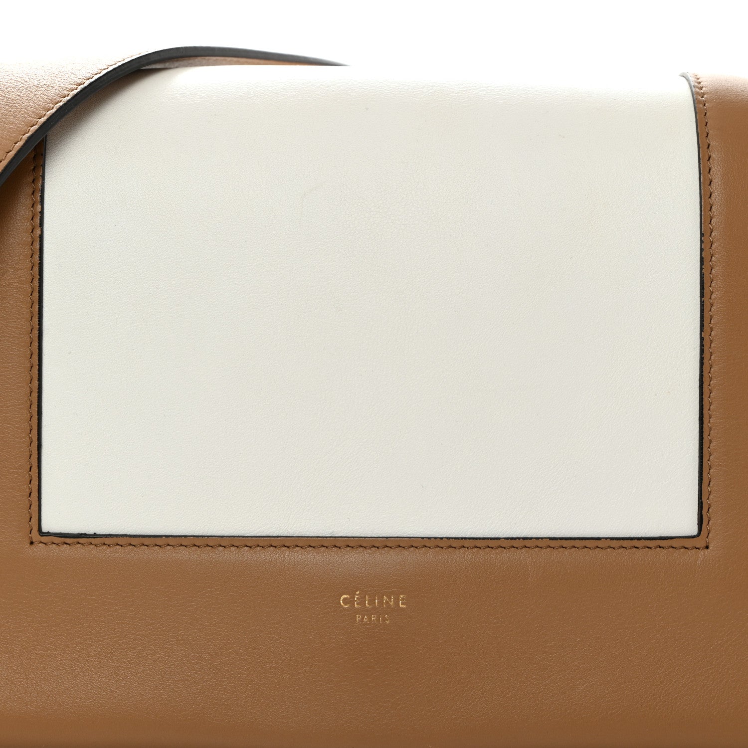 Celine Shiny Smooth Calfskin Medium Frame Shoulder Bag Tan Optic White 8 of 12
