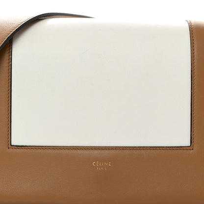 Celine Shiny Smooth Calfskin Medium Frame Shoulder Bag Tan Optic White 8 of 12
