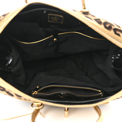 Louis Vuitton Monogram Leopard Pleated Steamer Bag 5 of 14