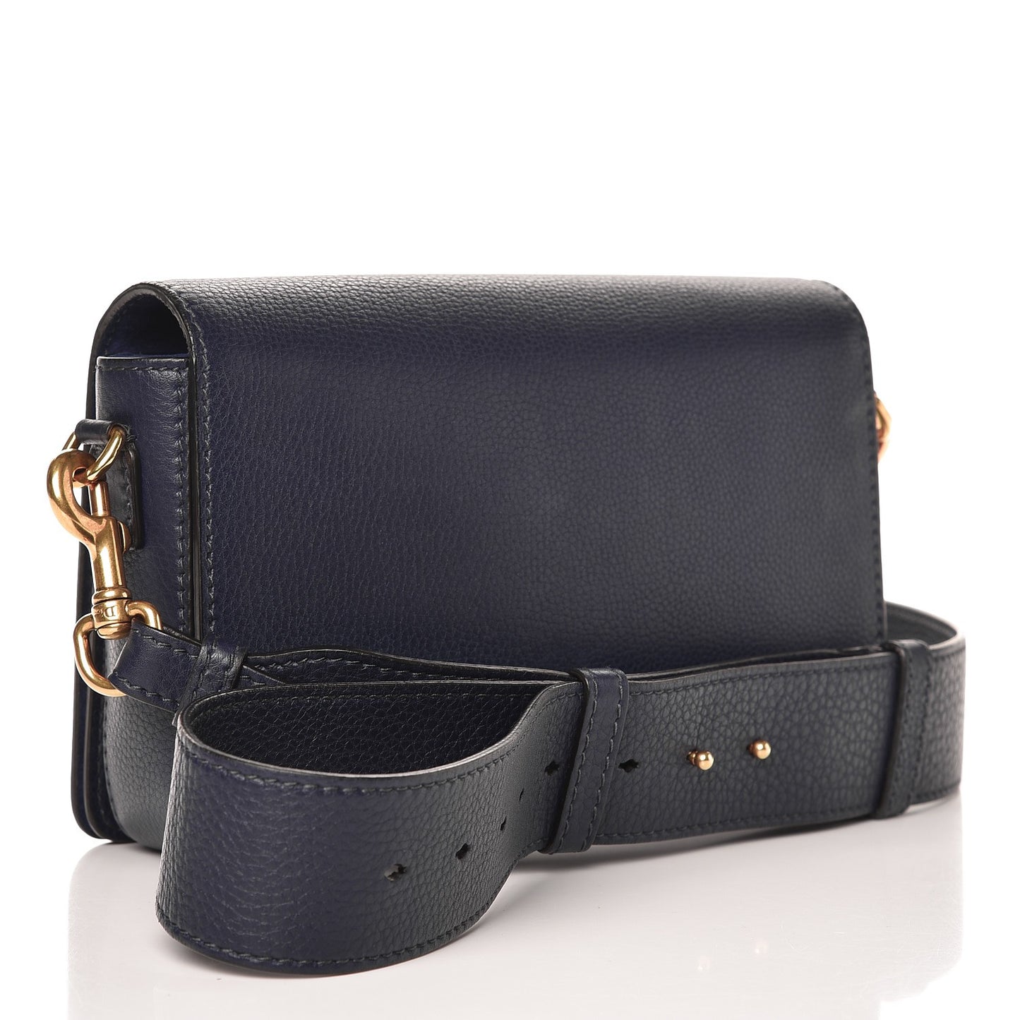 Grained Calfskin Dio(r)evolution Flap Bag Navy Blue