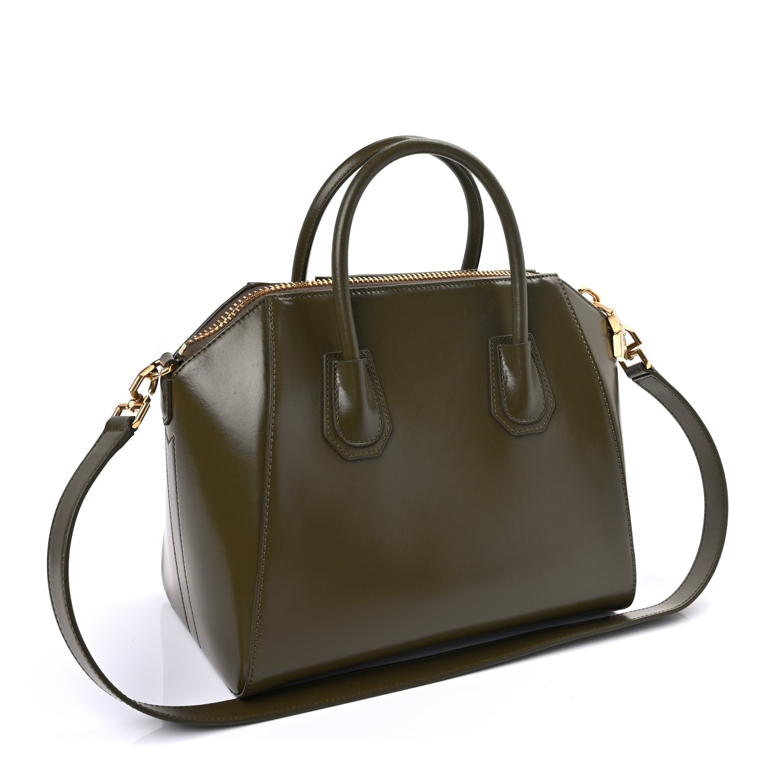 Givenchy Shiny Lord Calfskin Small Antigona Dark Khaki 2 of 8