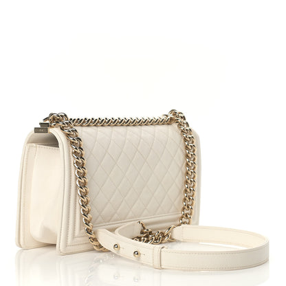 Chanel Caviar Quilted Medium Boy Flap White 3 of 12