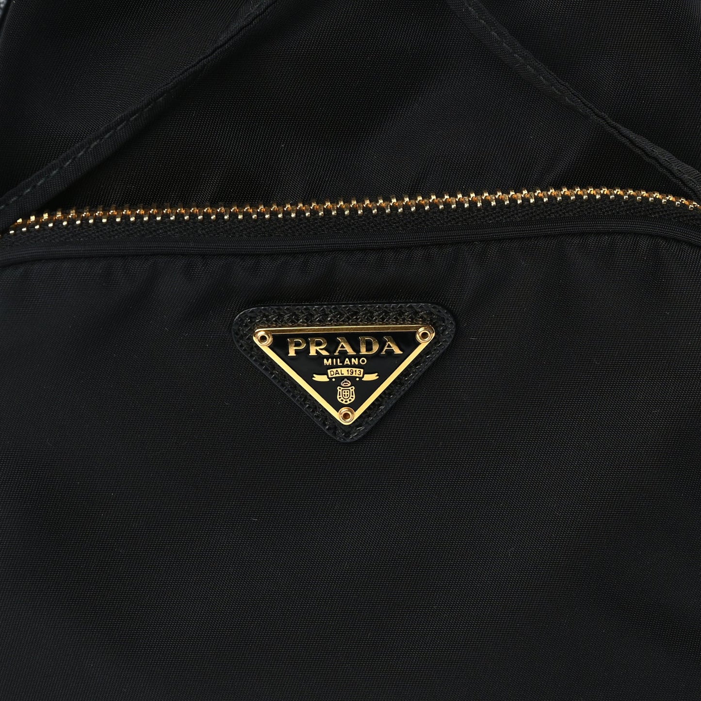 Nylon Vela Saffiano Mini Bucket Crossbody Bag  Black