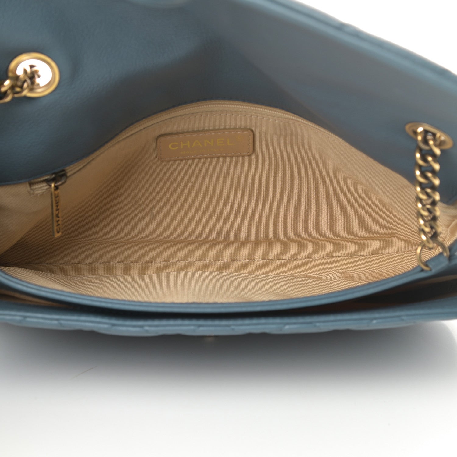 Chanel Calfskin Quilted Medium CC Crown Flap Blue 5 of 14