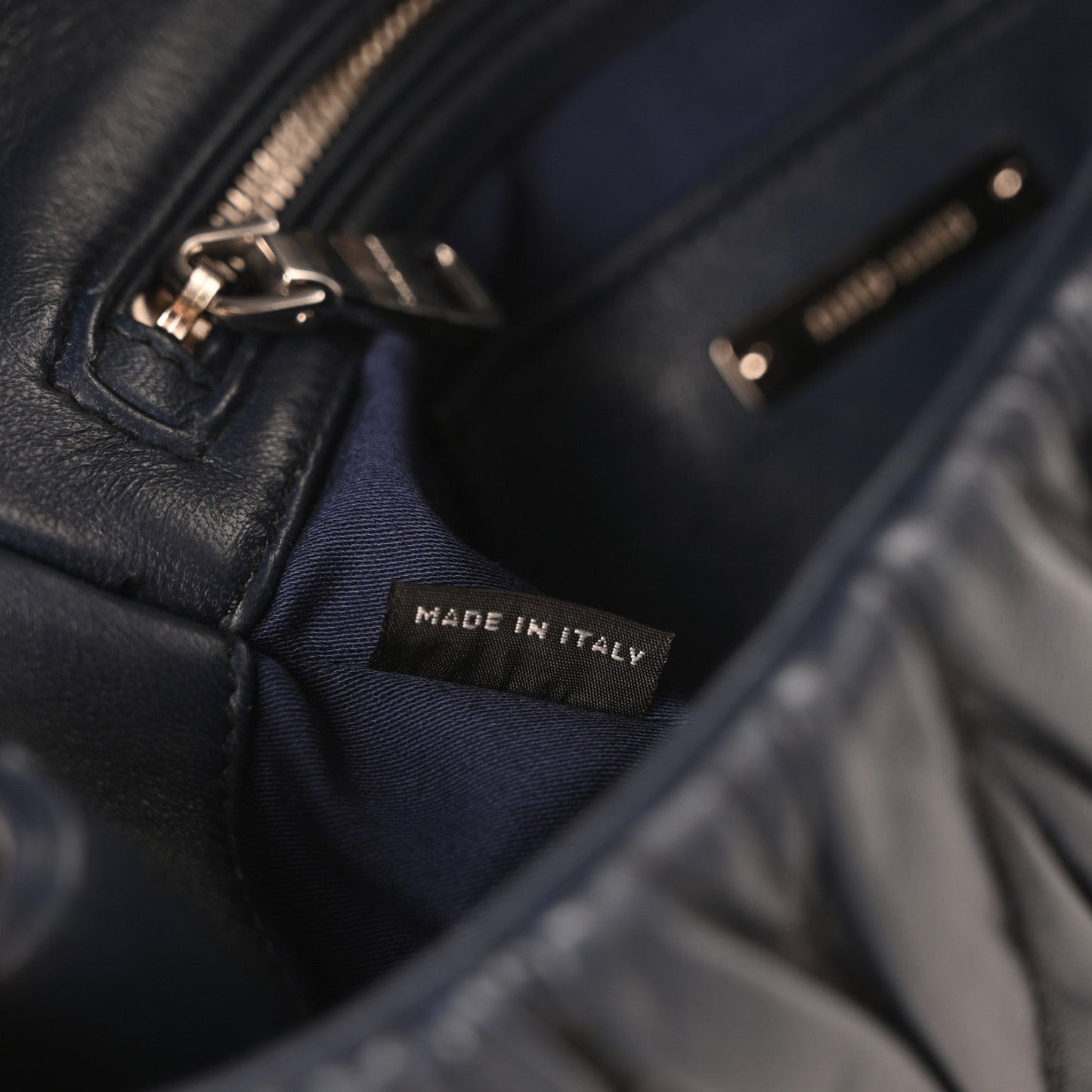 Nappa Matelasse Flap Bag Navy