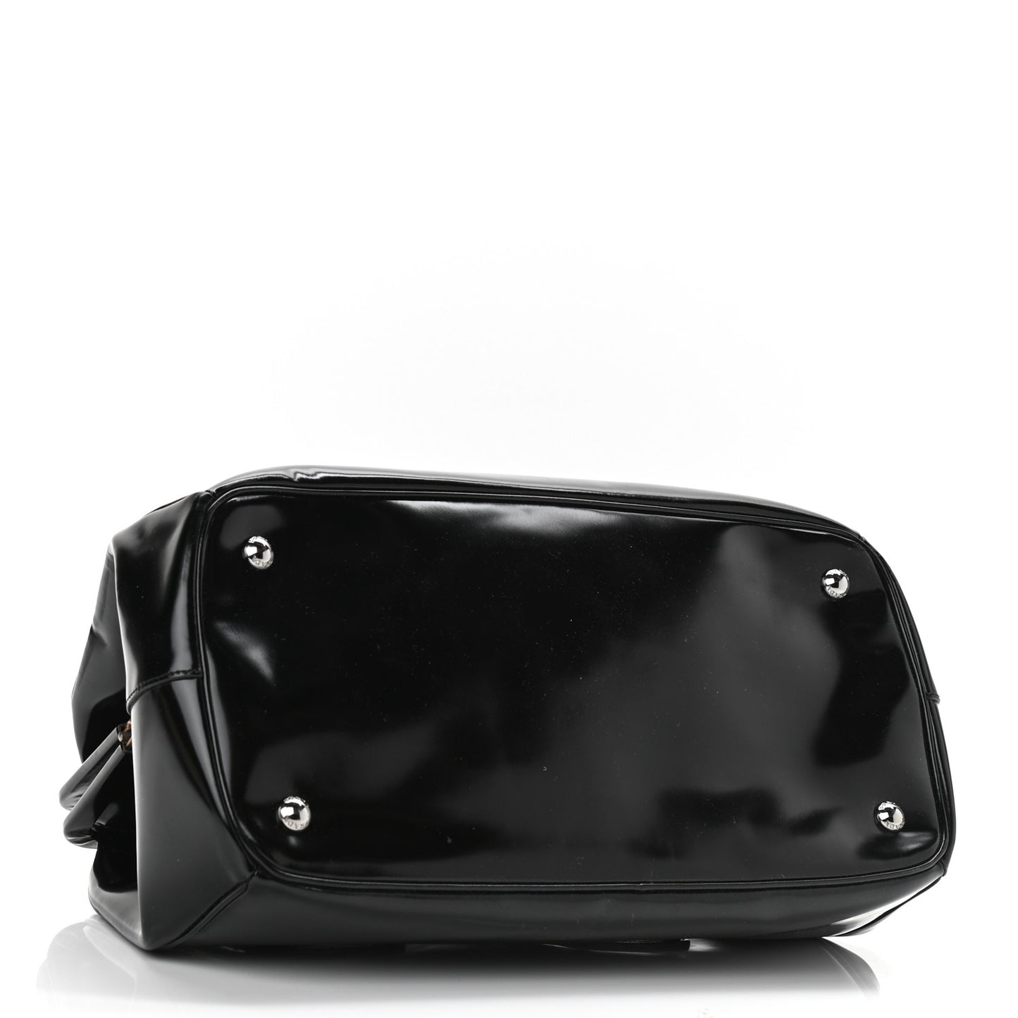 Vernice Kisslock Satchel Black