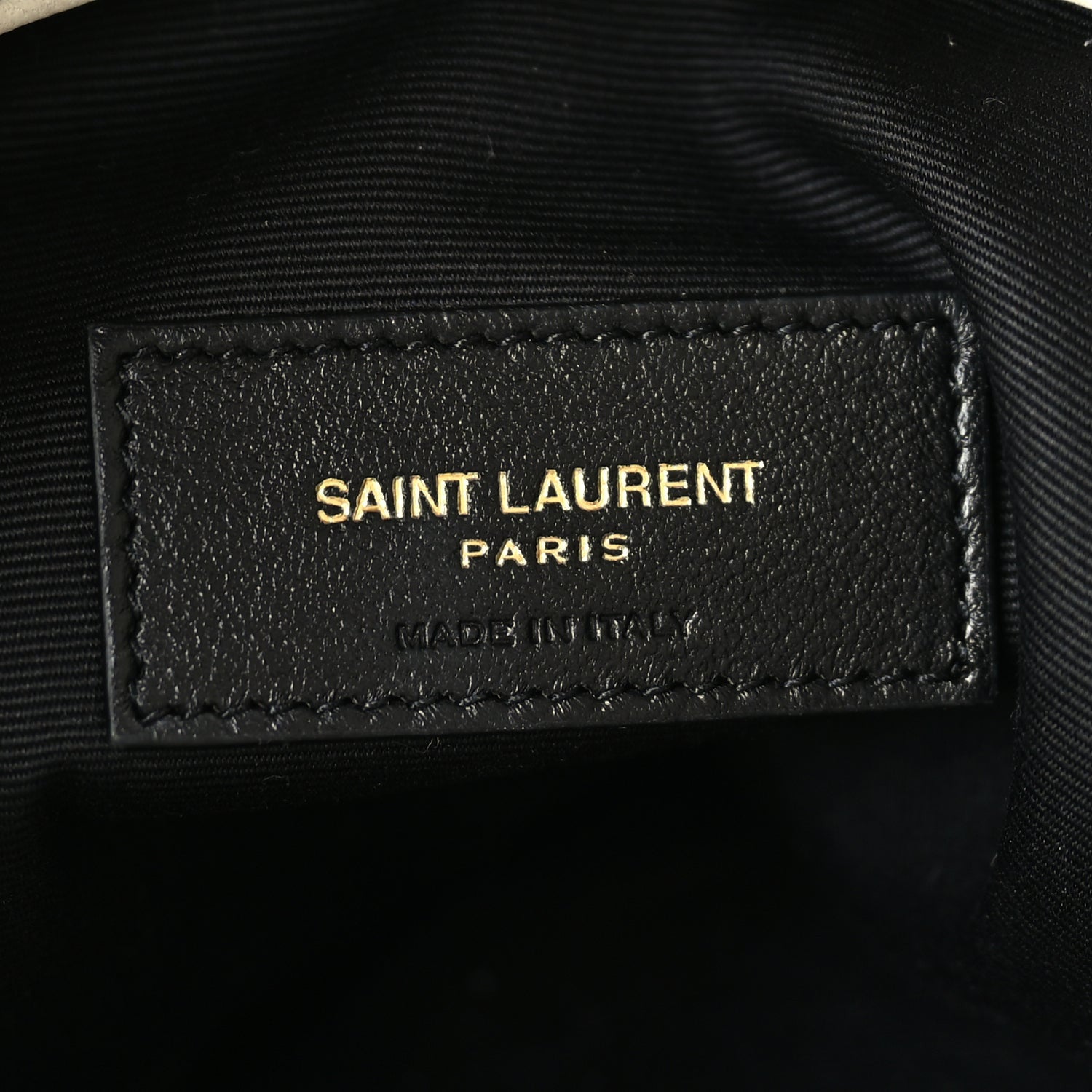 Saint Laurent Lambskin Matelasse Monogram Medium Jamie 4.3 Pochon  Blanc Vintage 5 of 8