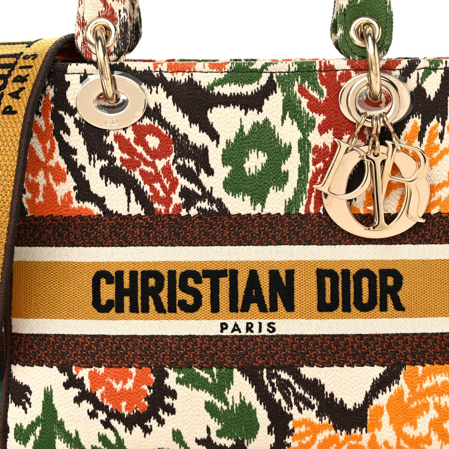 Christian Dior Canvas Embroidered Paisley Medium Lady D-Lite Multicolor 8 of 11
