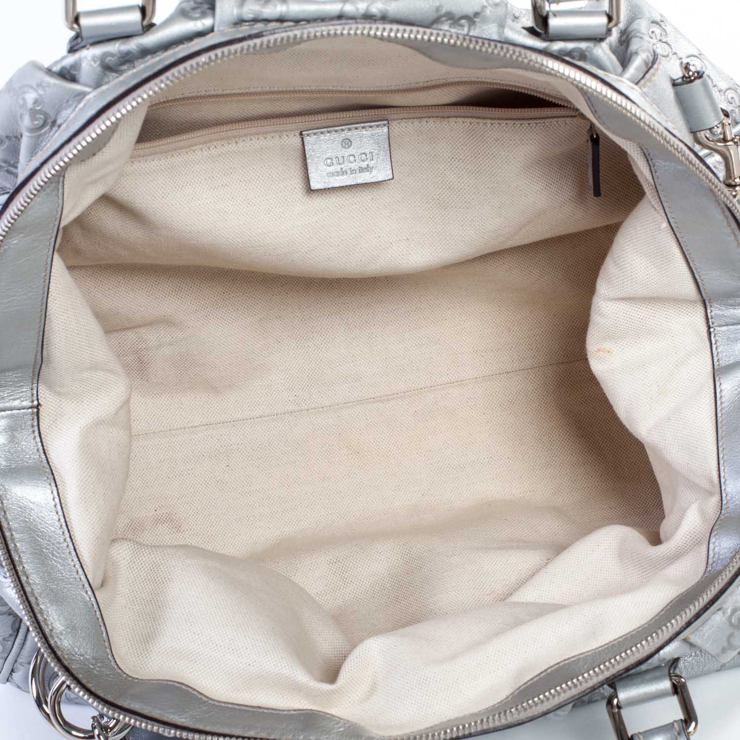 Gucci Metallic Guccissima Medium Sukey Boston Silver 8 of 8