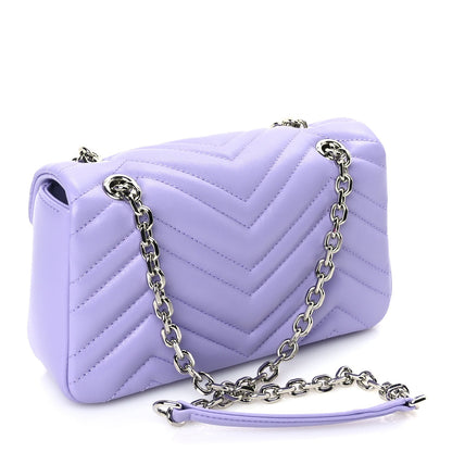 Gucci Lambskin Matelasse Small GG Marmont Shoulder Bag Lilac 2 of 8