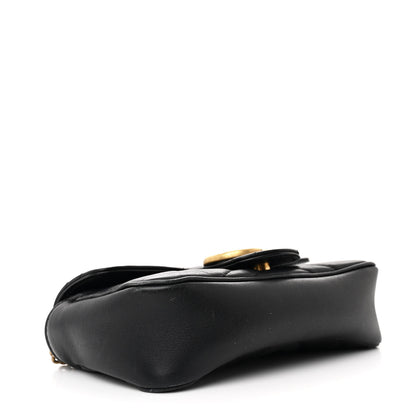 Gucci Calfskin Matelasse Super Mini GG Marmont Shoulder Bag Black 4 of 11