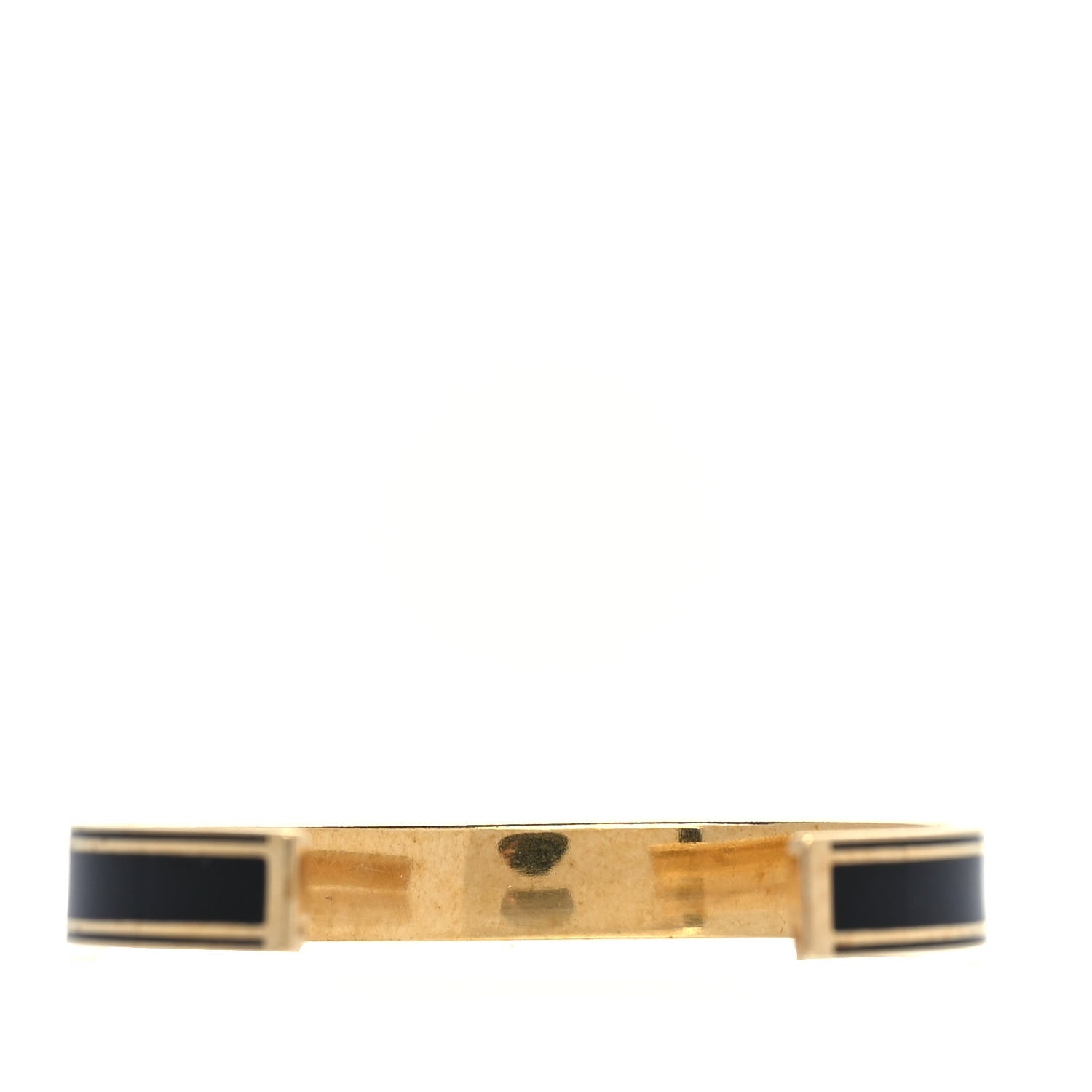 Christian Dior Metal Enamel Code Bangle Bracelet Black Gold 2 of 3