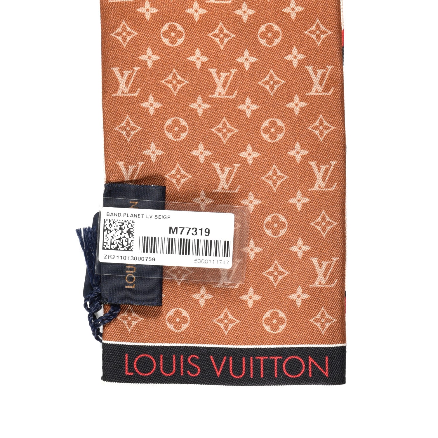 Louis Vuitton Silk Monogram Planet LV Bandeau Beige 3 of 3