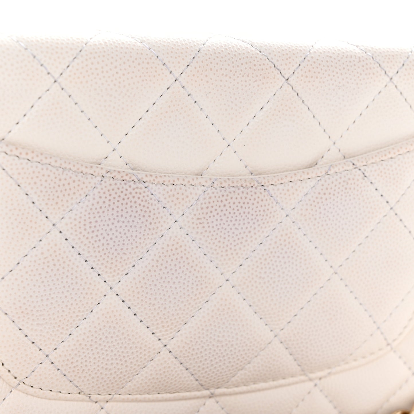 Caviar Quilted Wallet On Chain WOC White