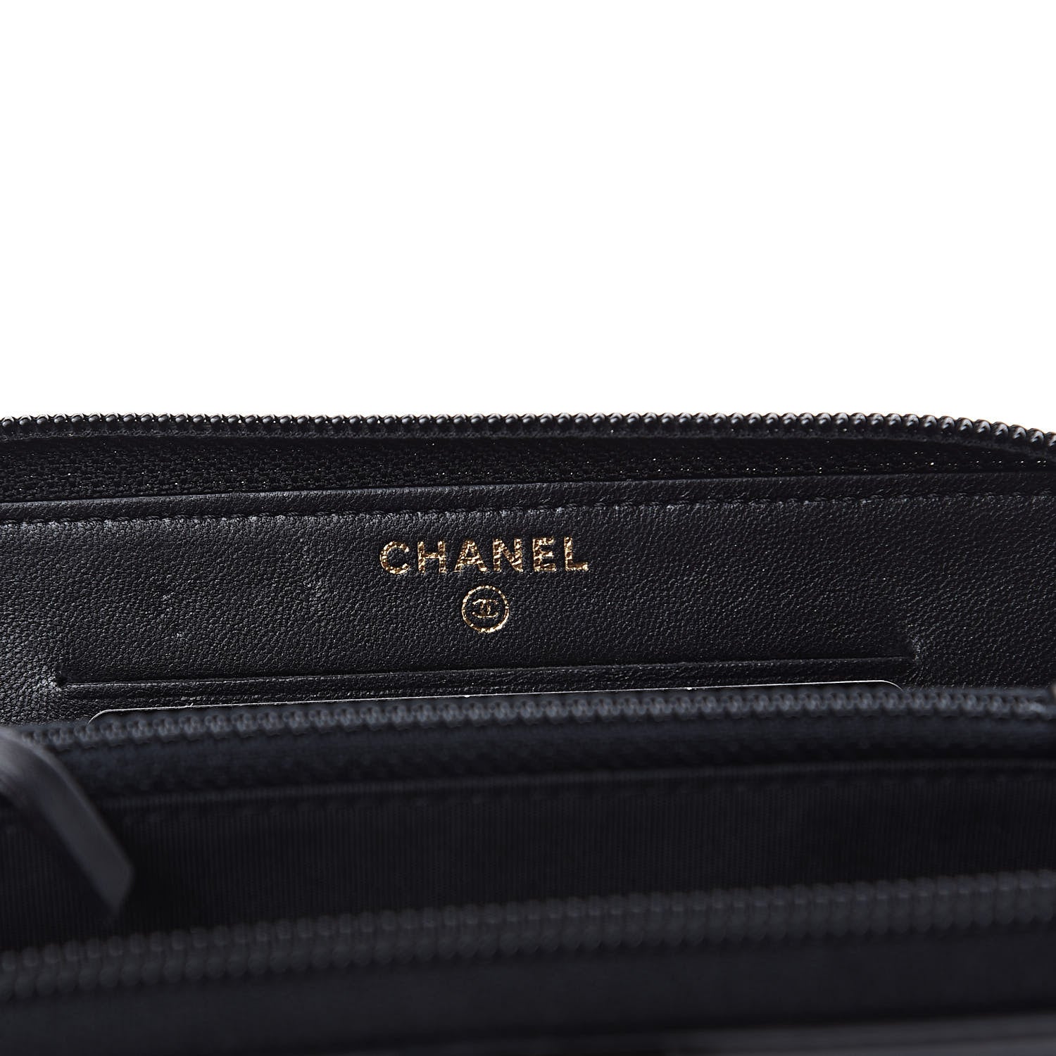 Chanel Glazed Calfskin Quilted Small Boy Zip Around Wallet Black 6 of 9