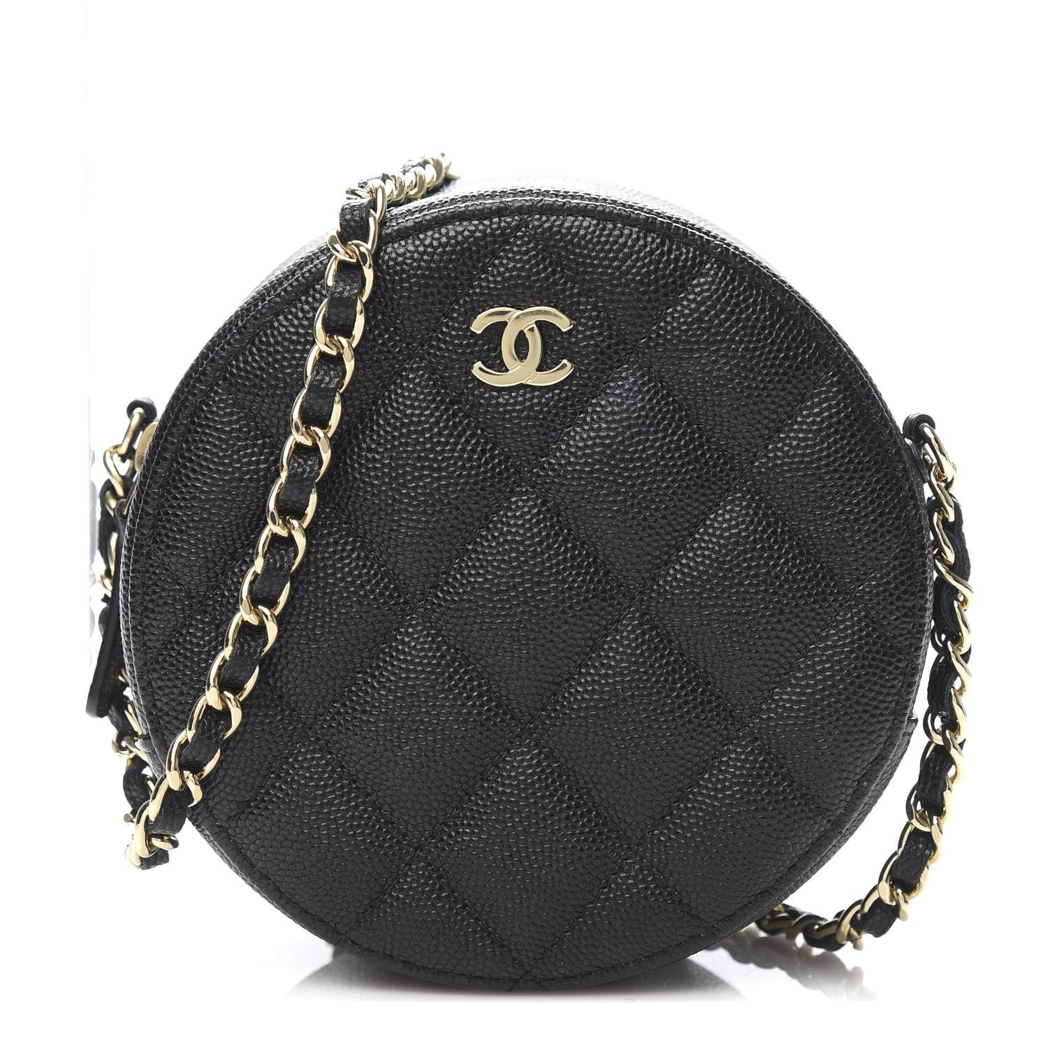 Chanel Caviar Quilted Round Clutch With Chain Black 1 of 11